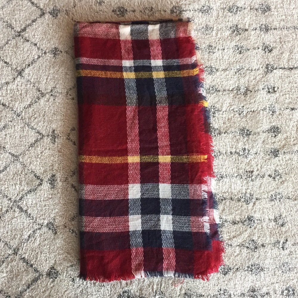 Large Plaid Scarf.